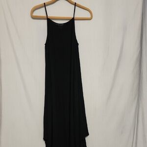 Mud Pie Black Asymmetrical Sheer Tank Dress Size S